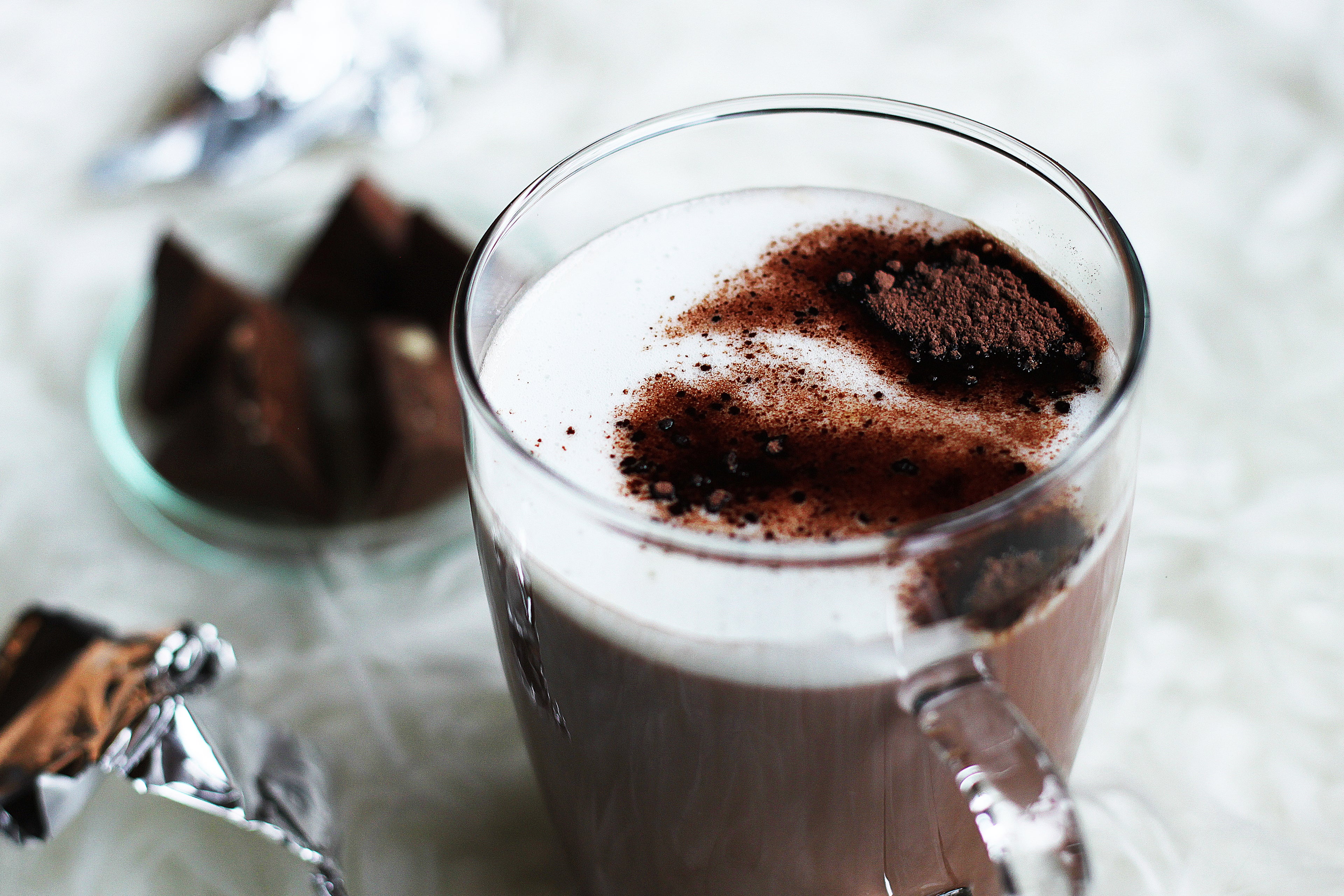 close up of mug of hot chocolate