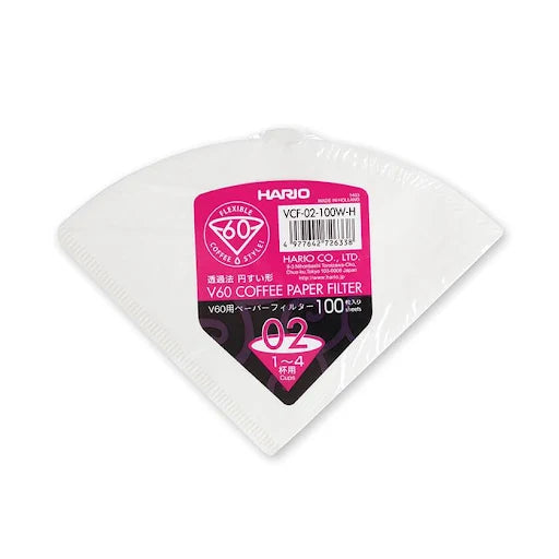 Hario V60 coffee paper filter on a white background